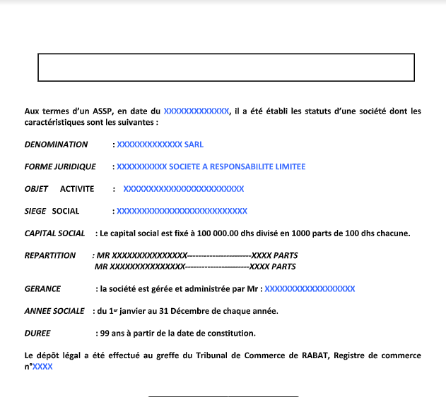 تحميل les statuts d’une société