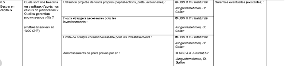 Planification de la stratégie et base pour le financement des PME, successeurs et jeunes entreprises. Modèle pour l’élaboration d’un Business Plan. image 79