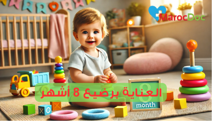 العناية برضيع 8 أشهر: كيف تضمنين نموه السليم؟