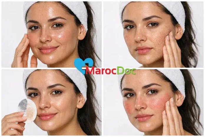 طريقة سريعة لمعرفة نوع البشرة دهنية جافة مختلطة أو حساسة marocdoc